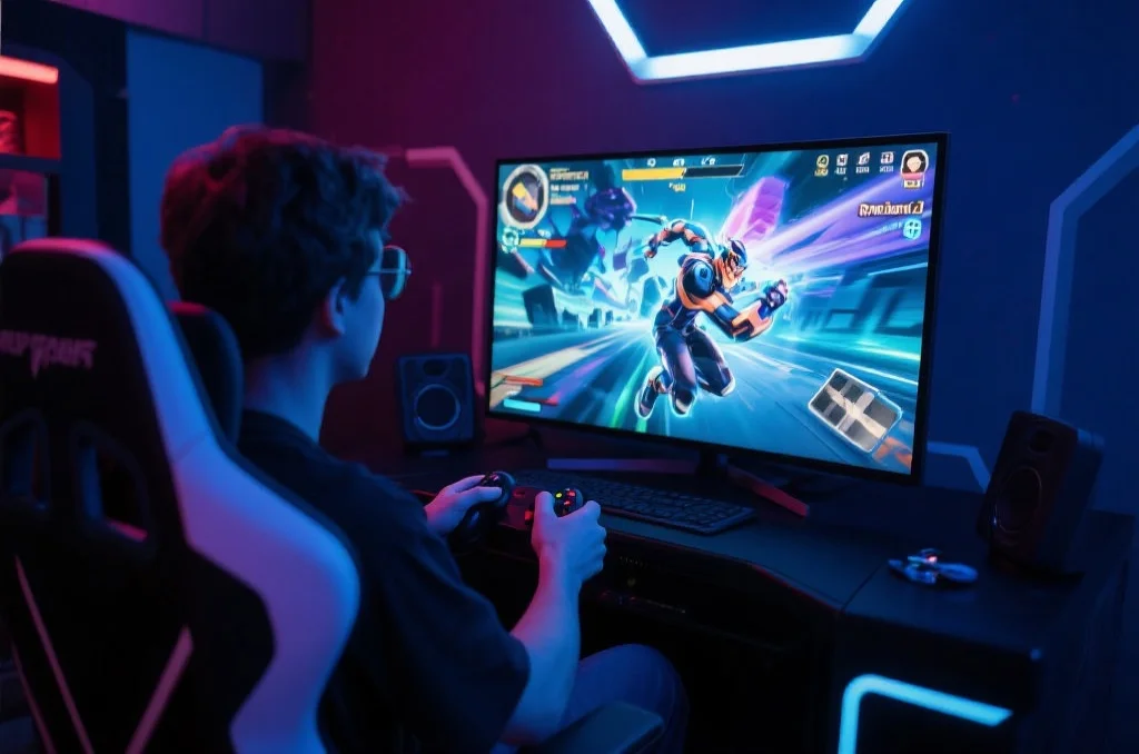 用户在电脑上使用风暴娱乐客户端进行深度娱乐体验